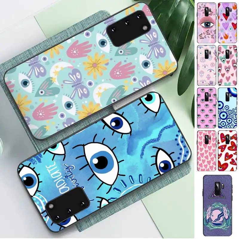 

Turkish Lucky Blue Evil Eye Abstract Phone Case for Samsung S10 21 20 9 8 plus lite S20 UlTRA 7edge