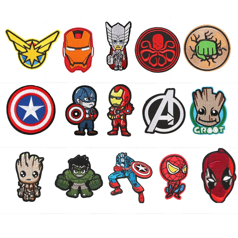 

Marvel 1pcs Iron Man Spiderman Hulk Captain America Patche Anime Cartoon Clothe Patches Garment Sticker Embroidery Cloth Sticker