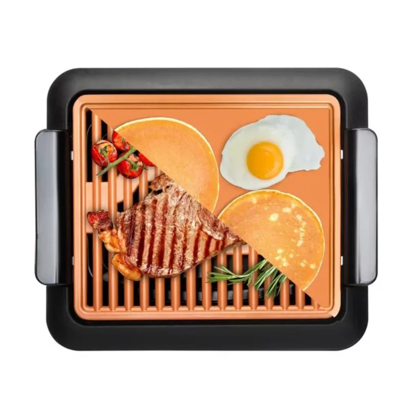 

Smokeless Electric Grill with Interchangeable Griddle Surface - Nonstick Multipurpose Indoor BBQ & Surface Grill As Seen on TV