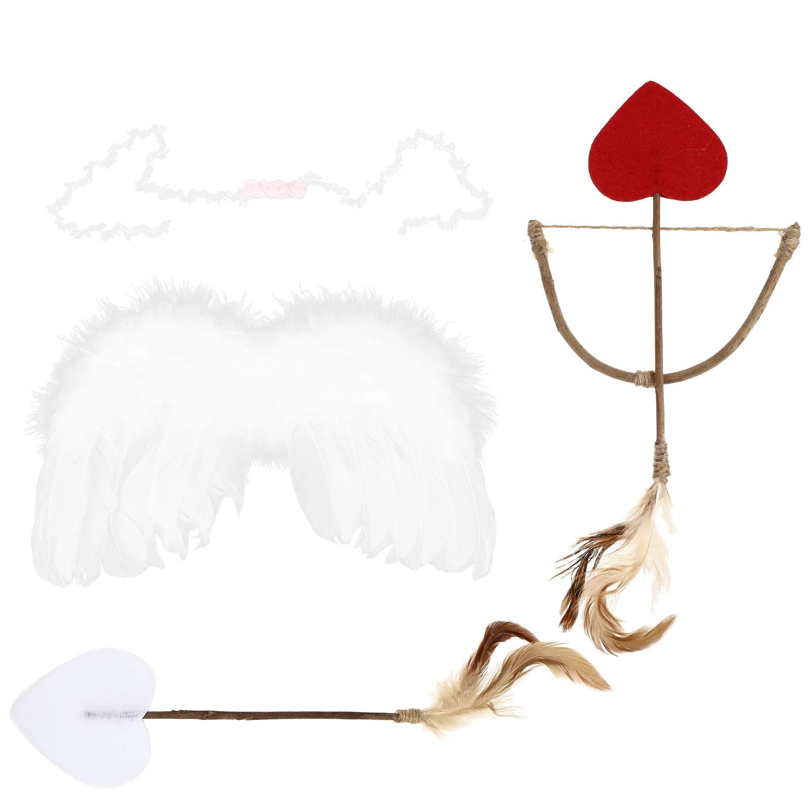 

Cupid Wings Newborn Headband Kit Angel Costumes Photo Props Bow Outfits Fabric Infant