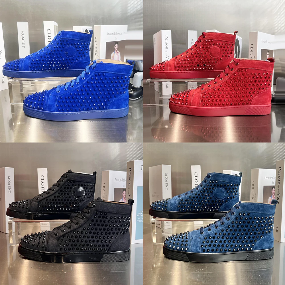 

Men Trainers Brand Sneakers Tennis Spike High-top Large Size Casual Shoes Women Sneakers Shoes Real Leather Luxury Design Street