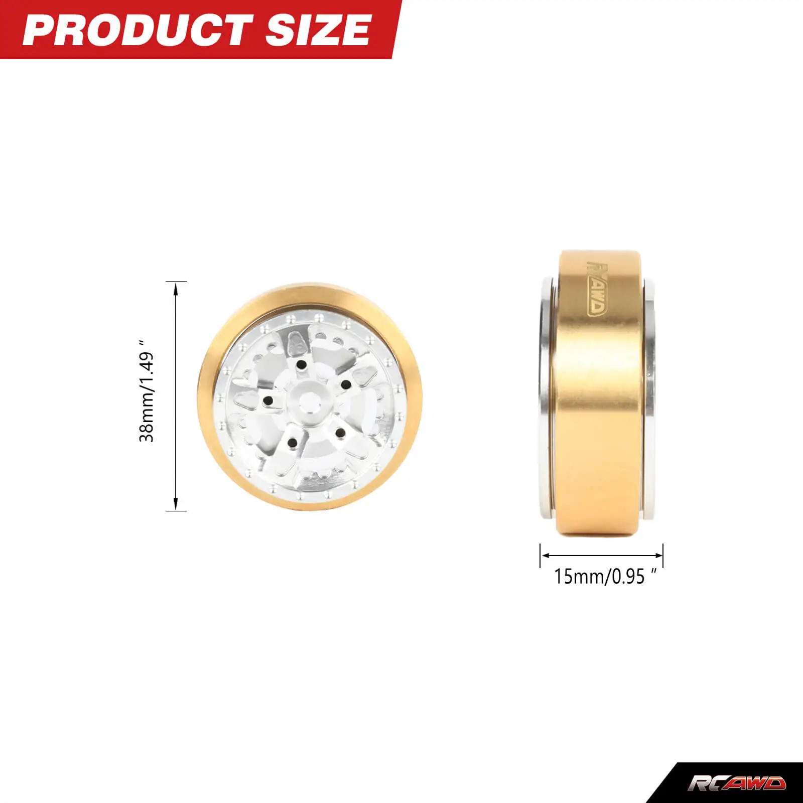 RCAWD 1.2in алюминиевый Радиоуправляемый обод колеса медный противовес для 1/18 HOBBYPLUS 4WD