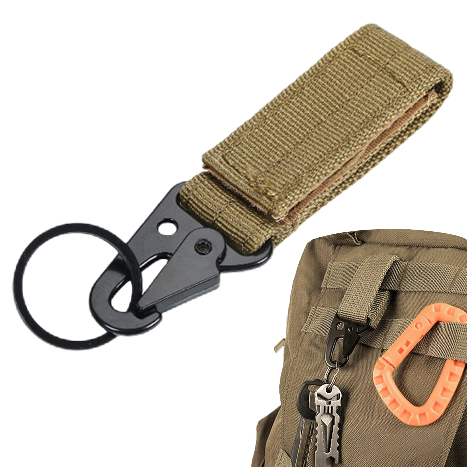 

Outdoor Camping Carabiner Nylon Molle Tacticals Backpack Key Hook Webbing Buckle System Belt Buckle Hangings Climbing Accessory