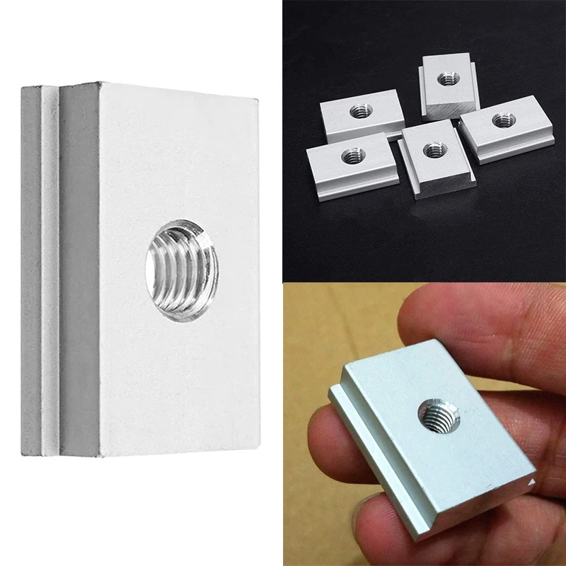 

ABHG 6Pcs T-Track Slider Sliding Nut Aluminum Alloy T Slot Nut For Profile Woodworking Tool Slot Fastener