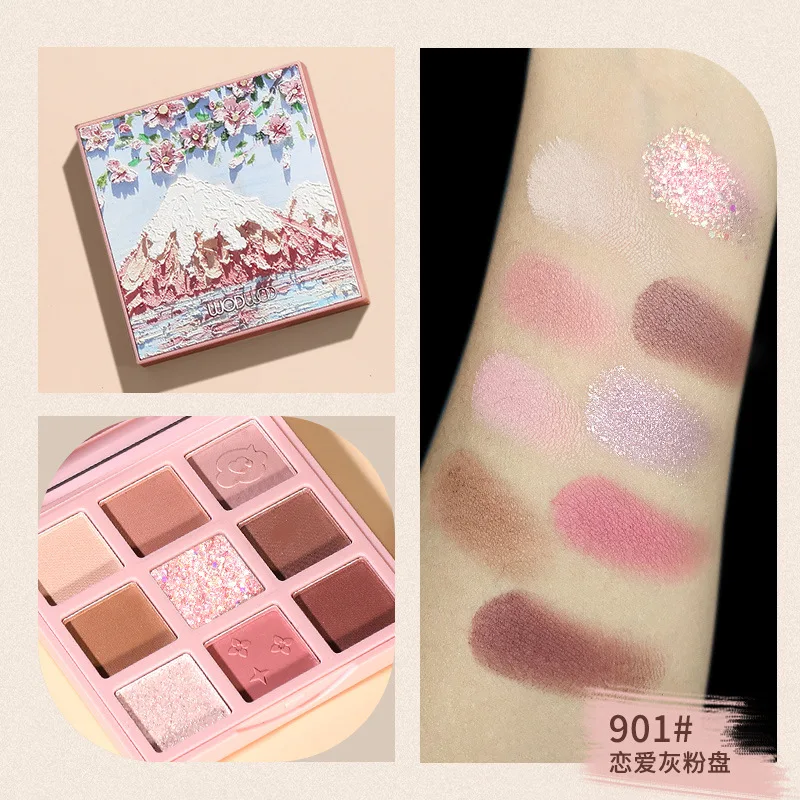 Sakura Butter Mountain Eyeshadow Palette Sweet Popular Beginner Novice 9 Color Matte Everyday Eyeshadow Free Shipping
