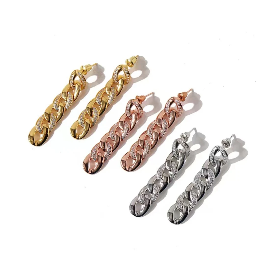 Original Design Metal Chain Pendant Stainless Steel Earrings Wholesale Party Gifts Luxury Women's Earrings Metal Chain Pendant