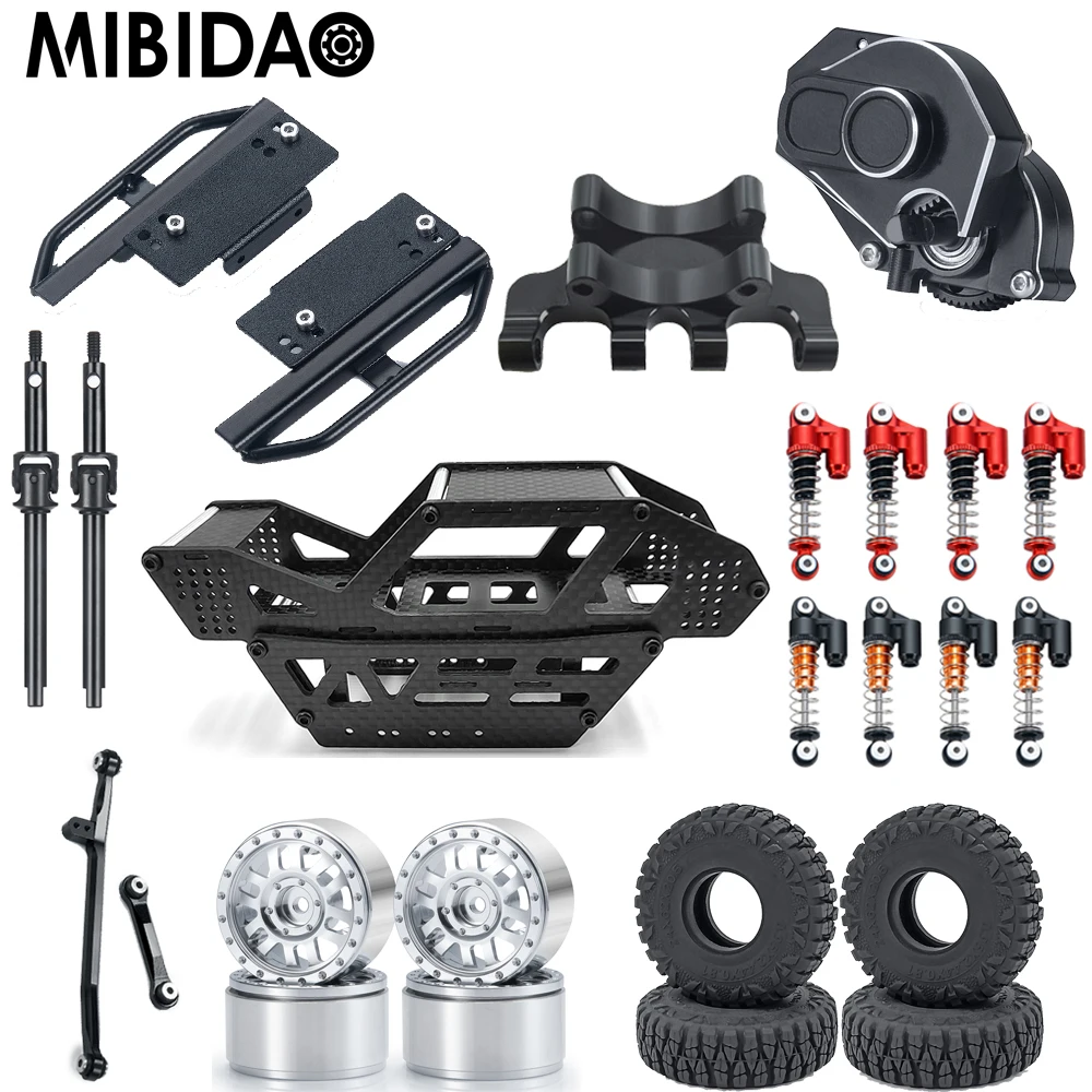 

Металлическая коробка передач Mibidao RC Car/Link/амортизатор/колесные диски/Рама для Axial SCX24 1/24 RC Crawler Car Parts