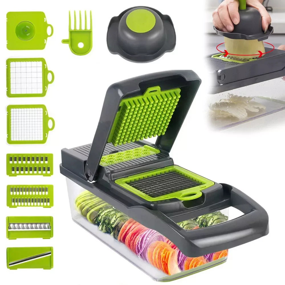 

Cutter Multifunctional Slicer Fruit Potato Peeler Carrot Grater Basket Vegetable Slicer Kitchen Gadget and Accessories