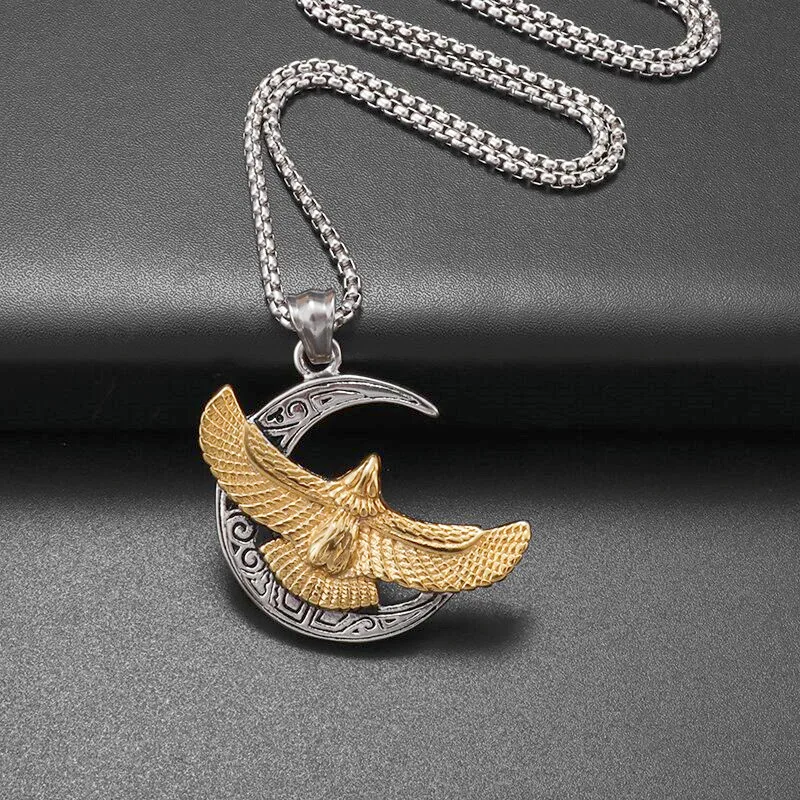 

Men's Fashion Retro Viking Eagle Pendant Necklace Rock Animal Necklace Jewelry Gift Father's Day Accessories