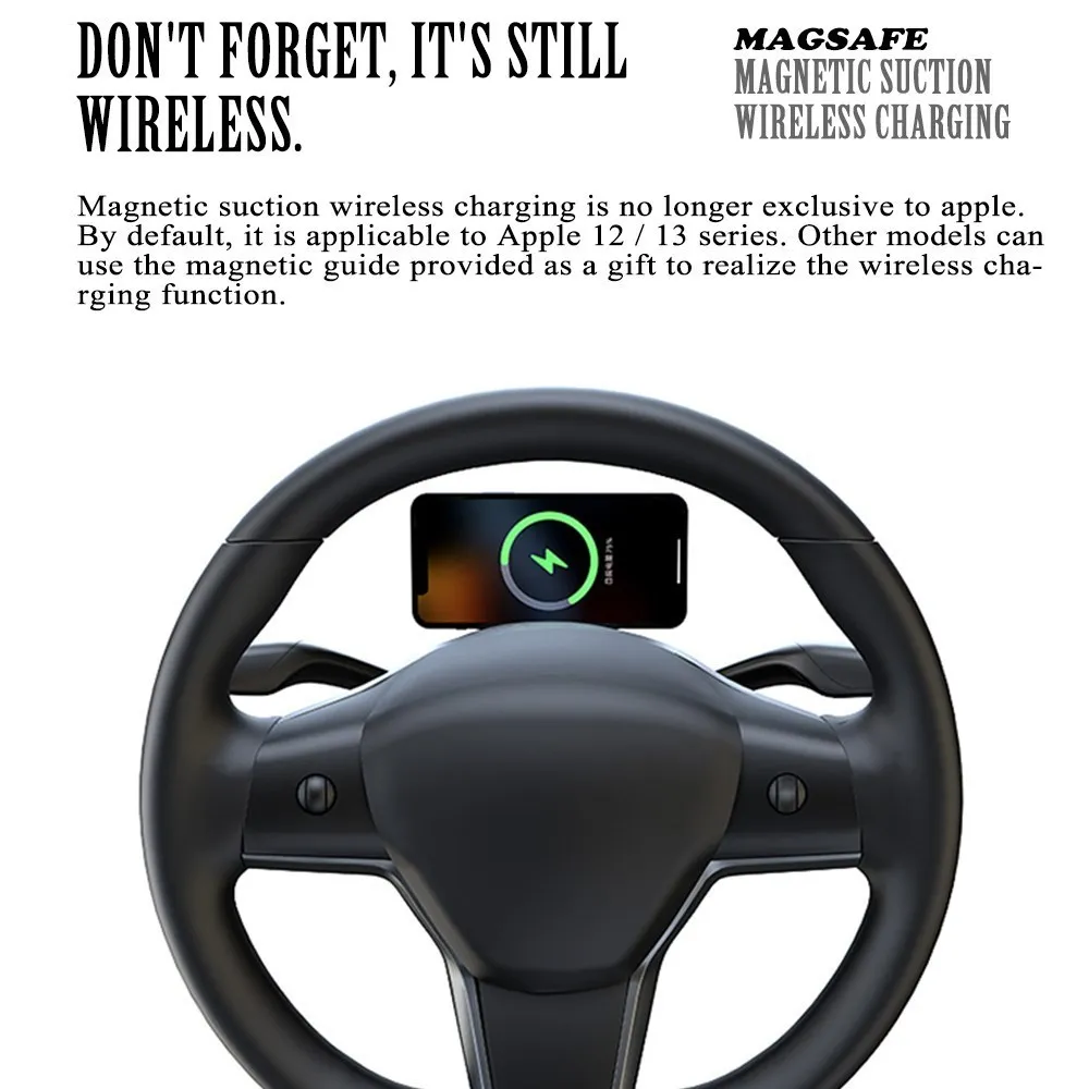 magnetic wireless car charger mount adsorbable smartphone holder for tesla model 3 x s y cradle for xiaomi drop shipping free global shipping