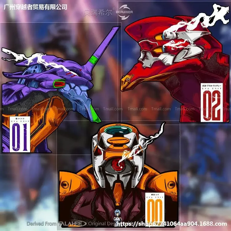 Декоративная светоотражающая водонепроницаемая наклейка из аниме EVA 00 001 002