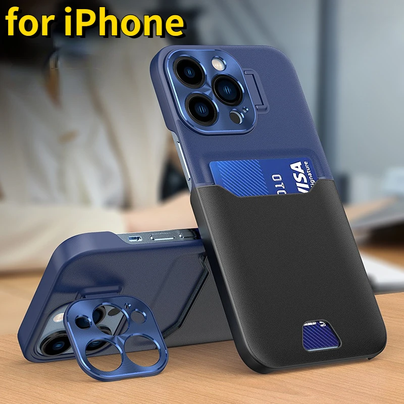 

For iPhone12 Pro Max 14 13 Mini Shockproof Phone Case Protective Sleeve Card Bag Invisible Support