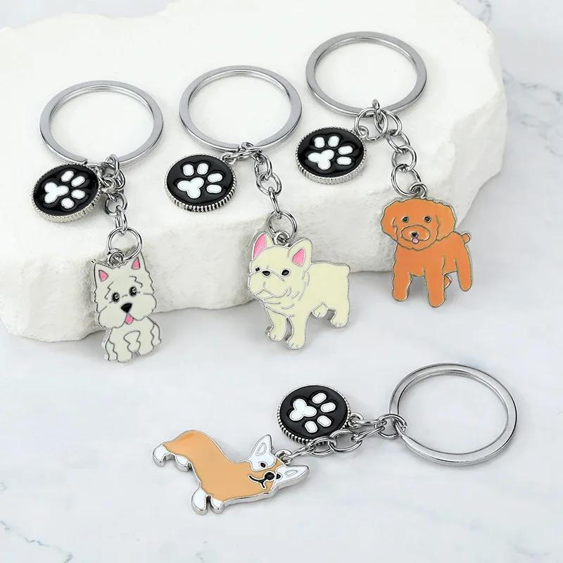 Модный брелок из сплава для французского бульдога мопса собаки милый домашних