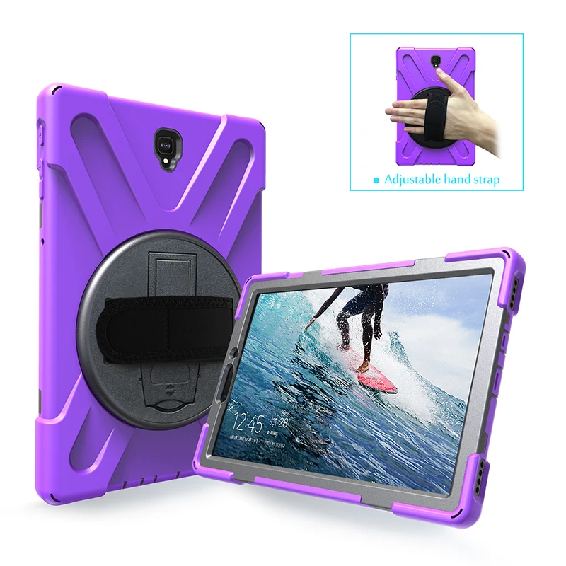

360 Degree Kids Safe Silicone + PC Case Cover with Hand Strap for Samsung Galaxy Tab S4 10.5" SM-T830 T835 T837 2018 Tablet