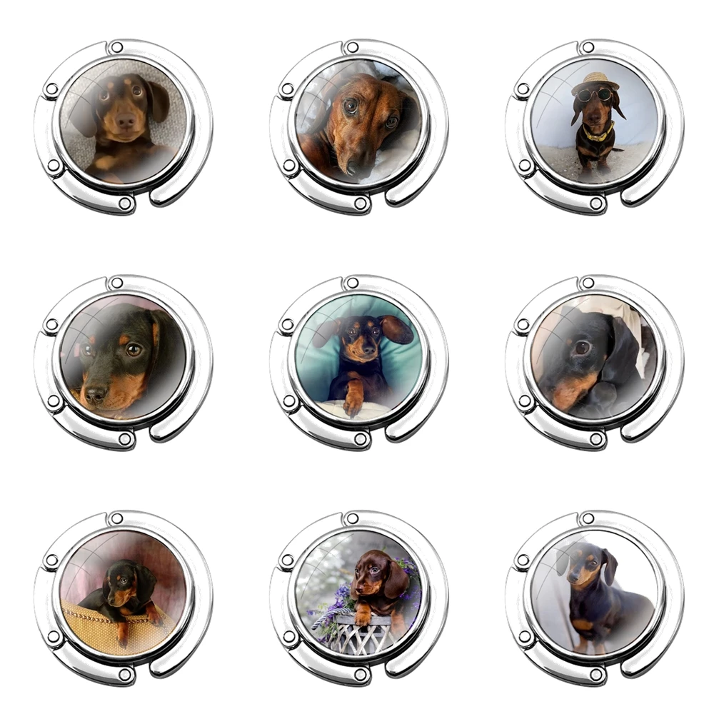 Складной крючок для женского стола Такса собачка складной декоративный хранения