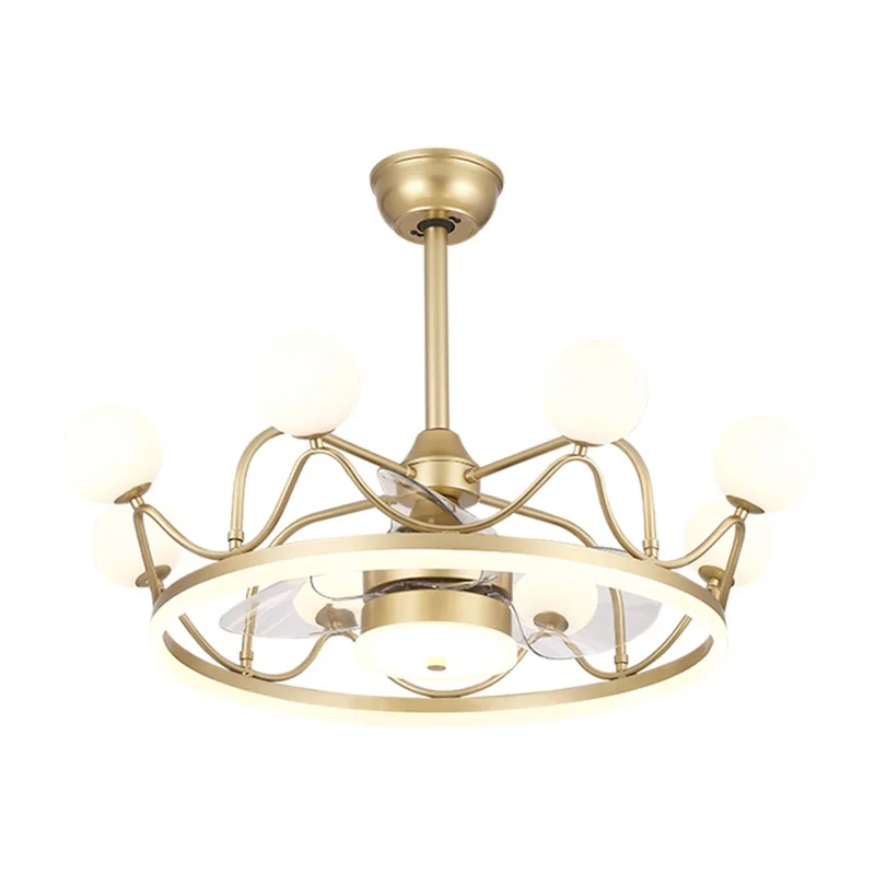 Потолочные лампы AFRA с вентилятором золотые дистанционным управлением 220 В 110