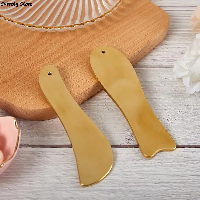 

Латунный медный скребок для массажа лица гуаша инструмент для подтяжки лица антивозрастной подтяжки кожи охлаждающий металлический конту...