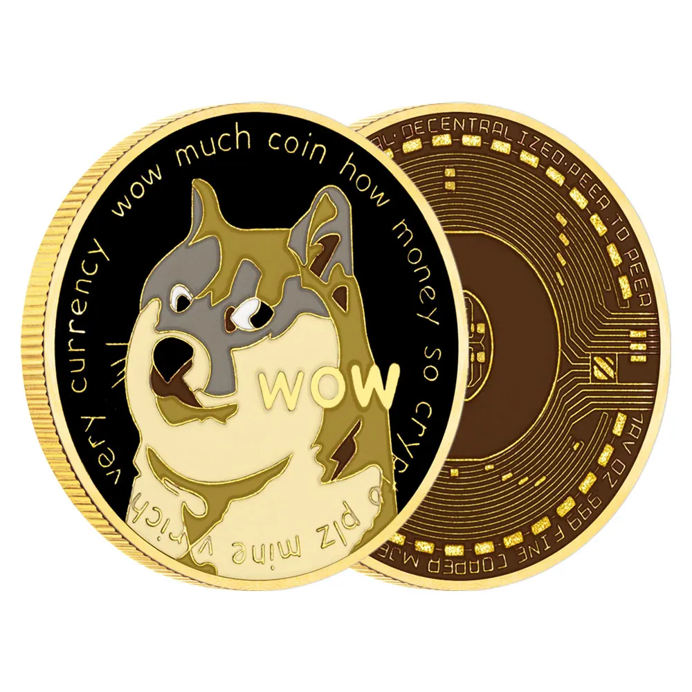 

Собачья монета Doge WOW, позолоченная/посеребренная