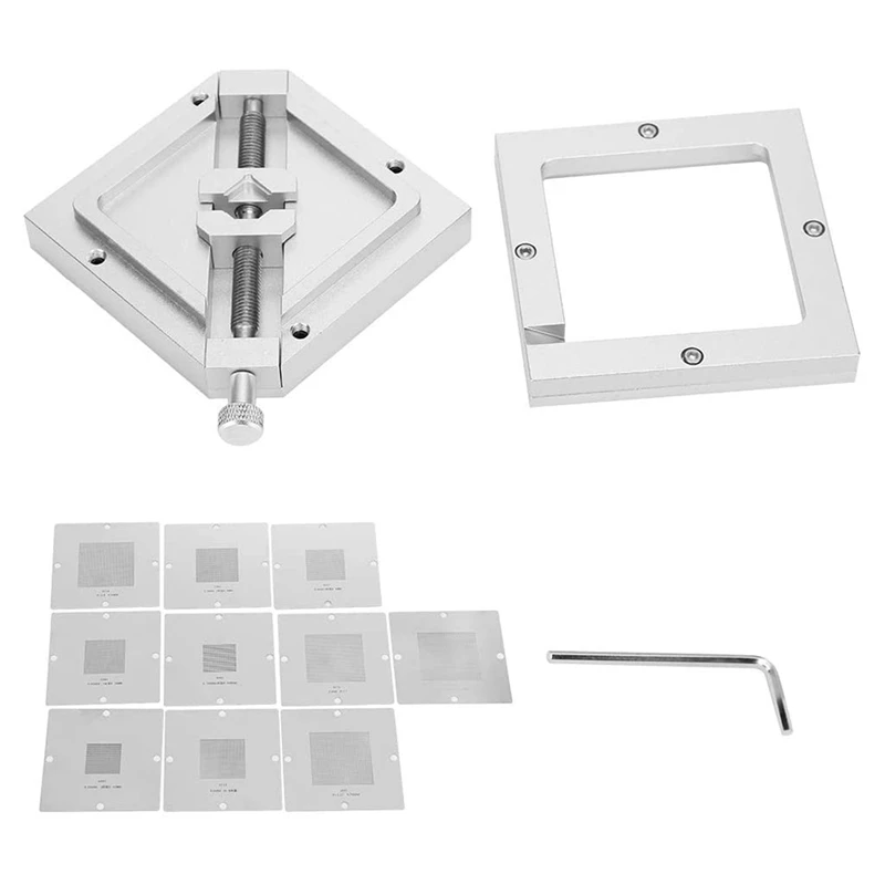 

10Pcs BGA Reballing Rework Station, Diagonal Template For Computer CPU Phone Welder Kits HT90 With Centering Function