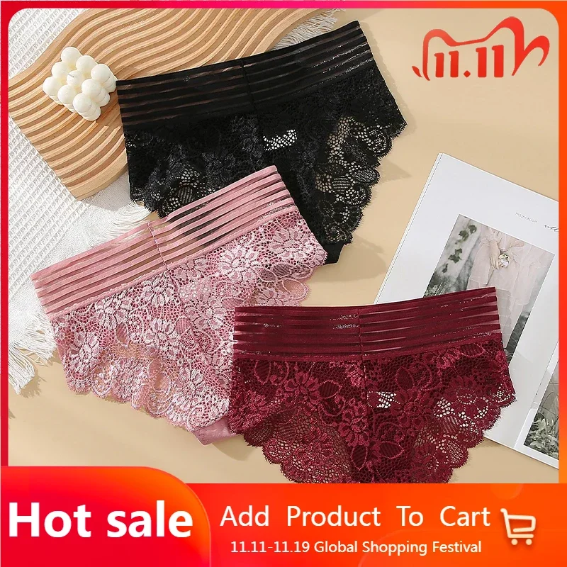 

New Sexy Panties Women's Underpants Lace Briefs Breathable Intimates Lingerie Pantie Girl Underwear Seamless Lingeries Underpant