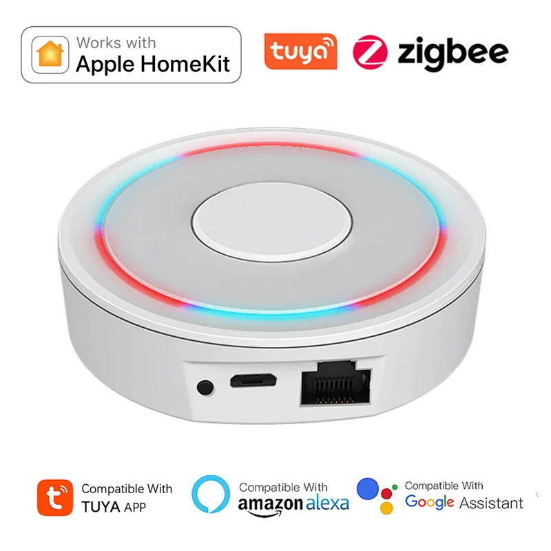 

HomeKit Gateway Hub Smart Wireless & Wired ZigBee Bridge Tuya SmartLife APP Remote Control Works with Apple HomeKit Alexa Google