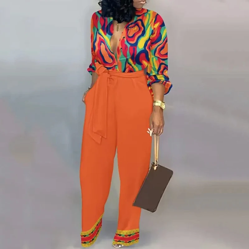 

Women's Jumpsuit Commuting Office V-Neck Long Sleeve Higt Waist Lace Up Rompers Fahsion Causal Slim Holiday Jumpsuit Ladies