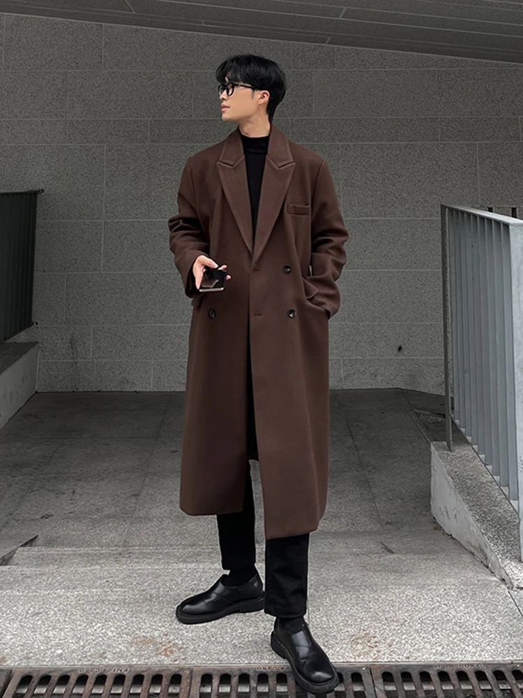 Шерстяное пальто корейской серии мужское осенне-зимнее модное повседневное