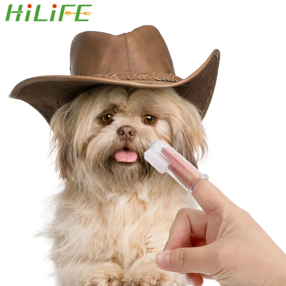 

Щетка для чистки домашних животных HILIFE, Мягкая зубная щетка для собак и кошек, плохой запах, в клетку, уход за зубами