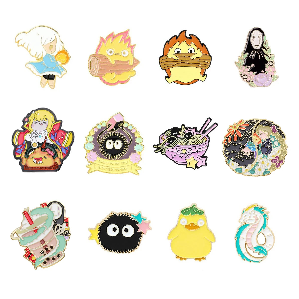 Коллекция эмалированных булавок в японском стиле аниме значок кальцифера дух мира брошь на лацкан воротник Заколки ювелирные изделия Аксессуары для шляпы