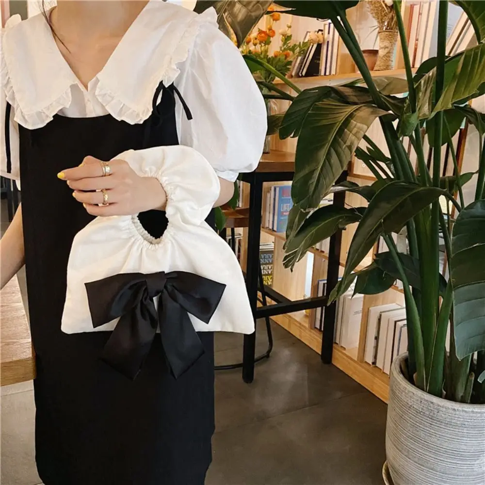 Многоразовая Холщовая Сумка с бантом на запястье складчатая Весенняя уличная