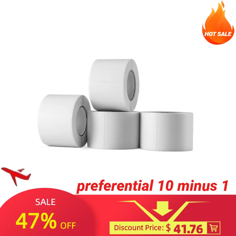 

6 Roll P50 P80 Wireless Bluetooth Portable Thermal Printers 15x30mm Mini Label Sticker Pure Color Printing Paper Free Logistics