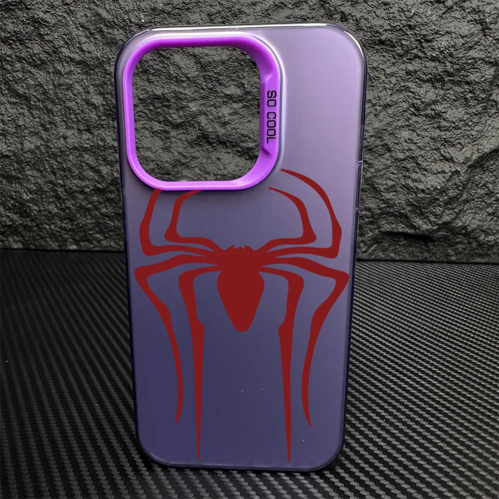 Разноцветный чехол для телефона S-Spider M-Man с логотипом IMD серебристый подходит iPhone
