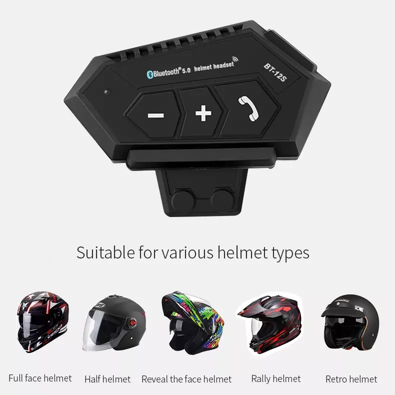 BT-12S Helmet Motorcycle Headset Bluetooth Earphones Hands-free Telephone Call Stereo Anti-interference Headset For Moto Rider enlarge