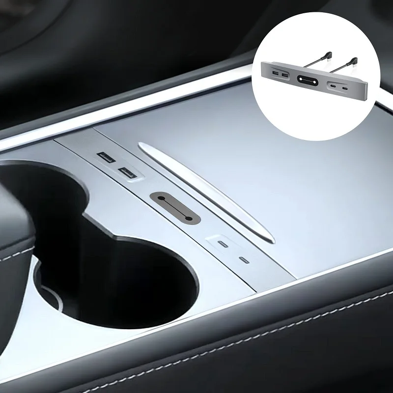 

Док-станция для Tesla Model 3 Y usb-хаб, центральное управление, быстрая зарядка, многопортовый адаптер PD 27 Вт, зарядный кабель, оригинал