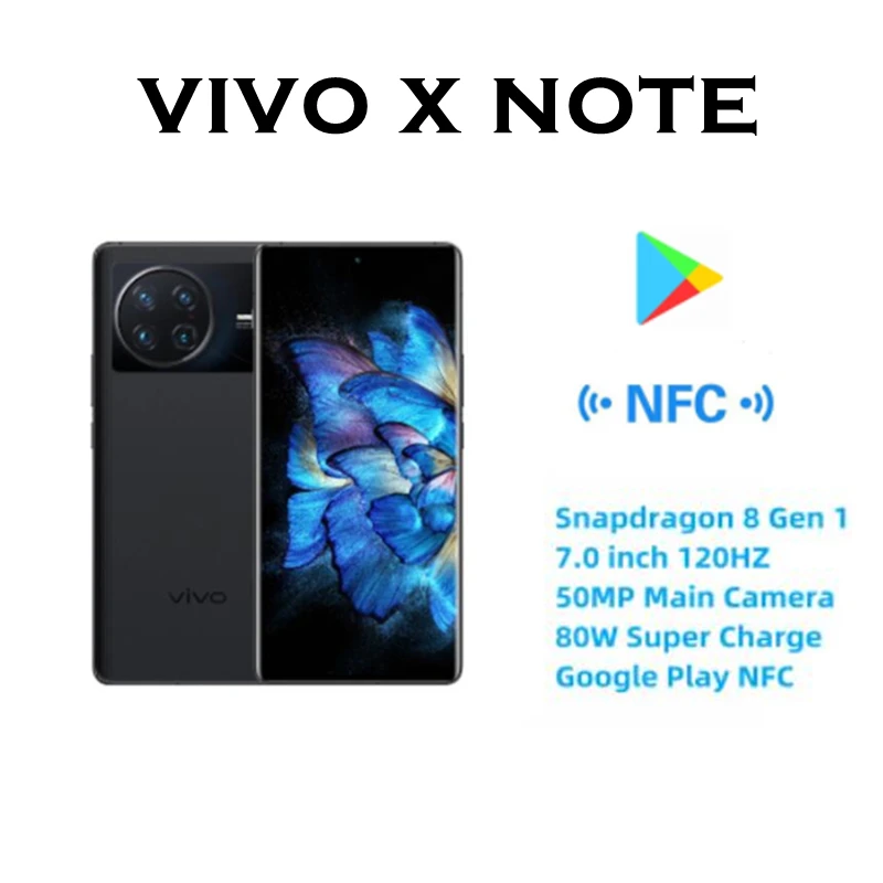 

Новое поступление, смартфон Vivo X Note 5G, Snapdragon 8 Gen 1, 7,0 дюйма, 120 Гц, основная камера 50 МП, 80 Вт, суперзарядка, Google Play, NFC