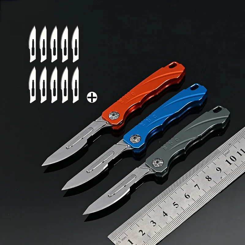 EDC Mini Folding Knife Sharp Unpacking Express Knife Gift Self-Defense Keychain Pendant Cutting Tool Unpacking Knife