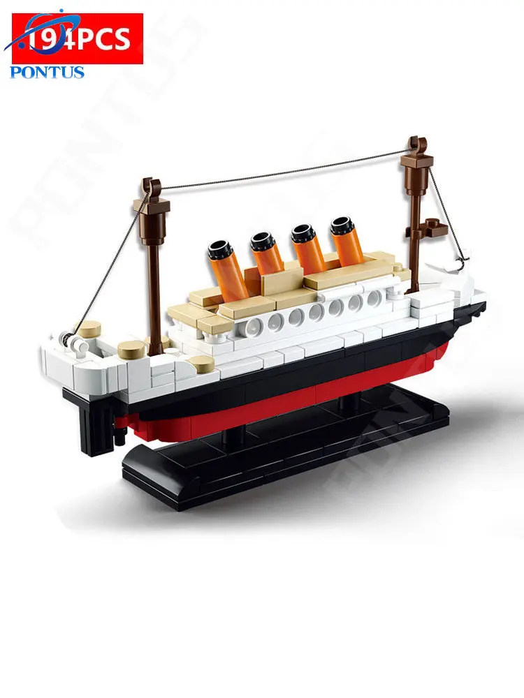 

194PCS Titanical Ship Building Blocks Micro Kids DIY Toys Model Cruise Ship Model Building Blocks Educational Toys for Children
