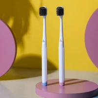 simple couple toothbrush adult toothbrush black white bamboo charcoal soft bristle toothbrush household oral care