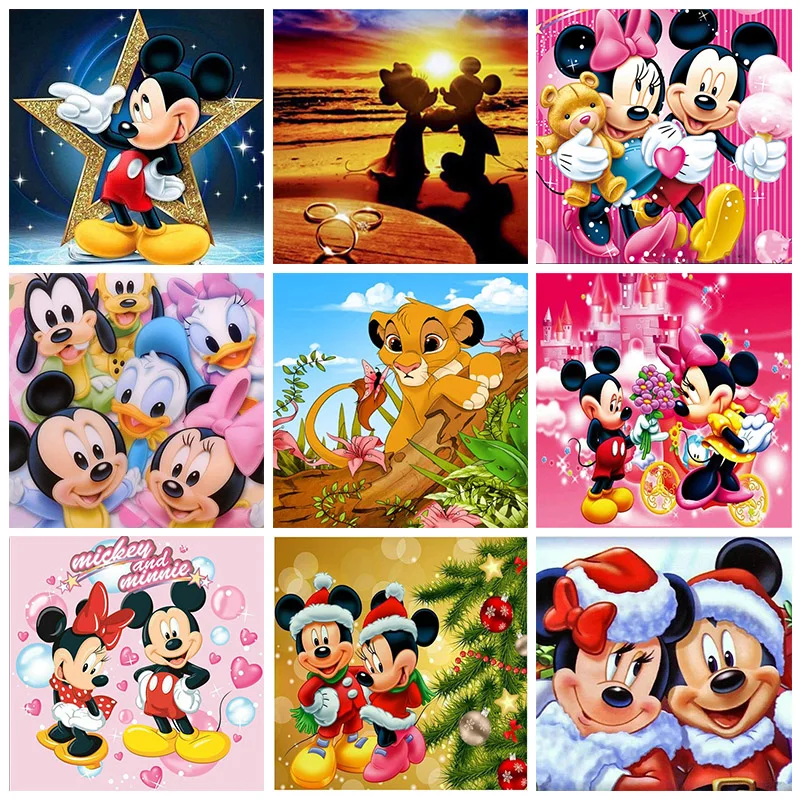 

Disney Diamond Painting Cross Stitch Pattern Diy Diamond Embroidery Cartoon Mickey Mouse Winnie The Pooh Lion King Diamond Dj02