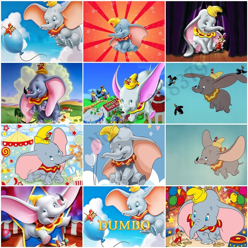 

Dumbo Disney 5D Diamond Embroidery Elephant Cartoon Diamond Painting Anime Movie Child's Fairy Tale Decoration Cross Stitch Kit