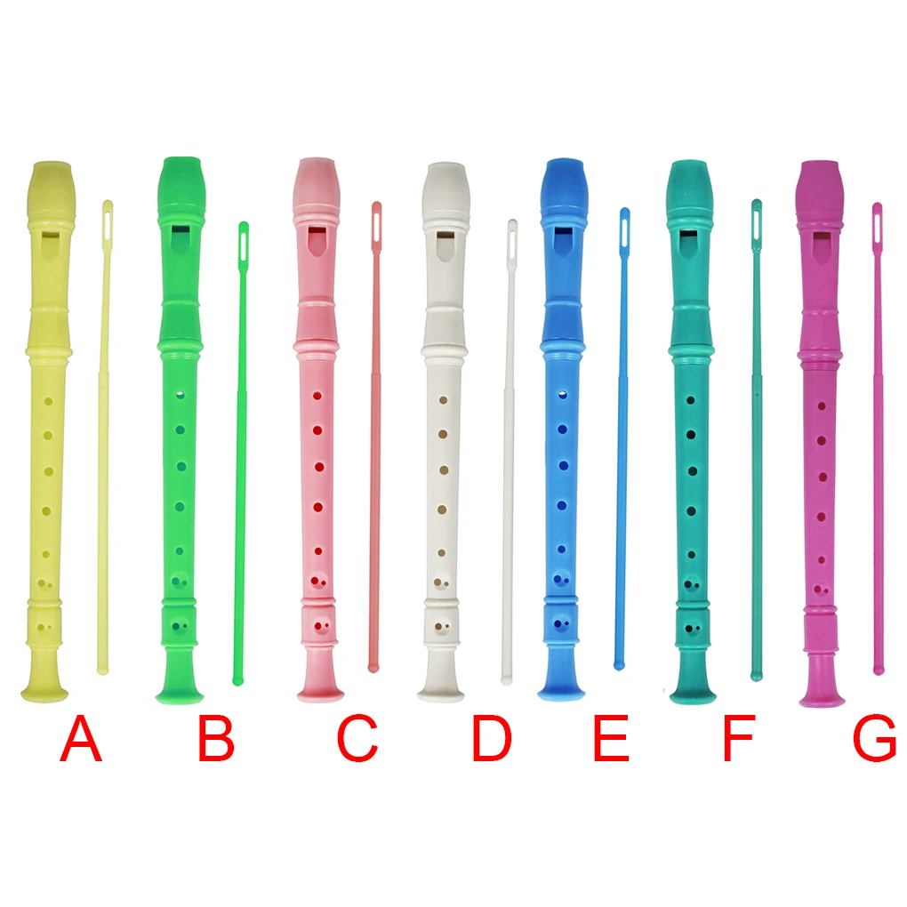 8-holes Long Clarinet Portable Teaching Aid Kids Flute For Student Beginner Toddlers Children  Yellow