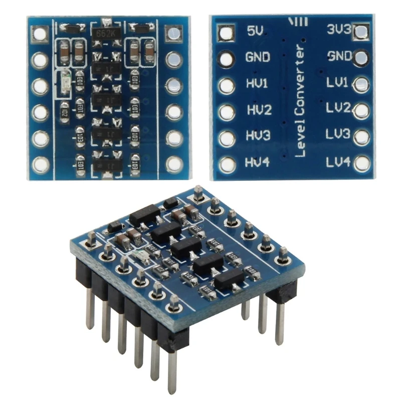 

4-канальный двухнаправленный модуль преобразователя уровня 3,3 В-5 в 5 В-3,3 В IIC UART SPI TTL с 4-направленным преобразователем лампы