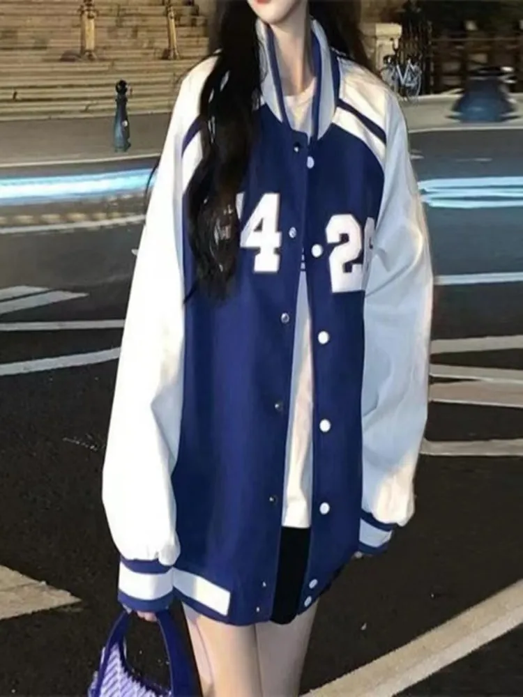 

2022 new women's bomber jacket baseball jacket loose fall jacket