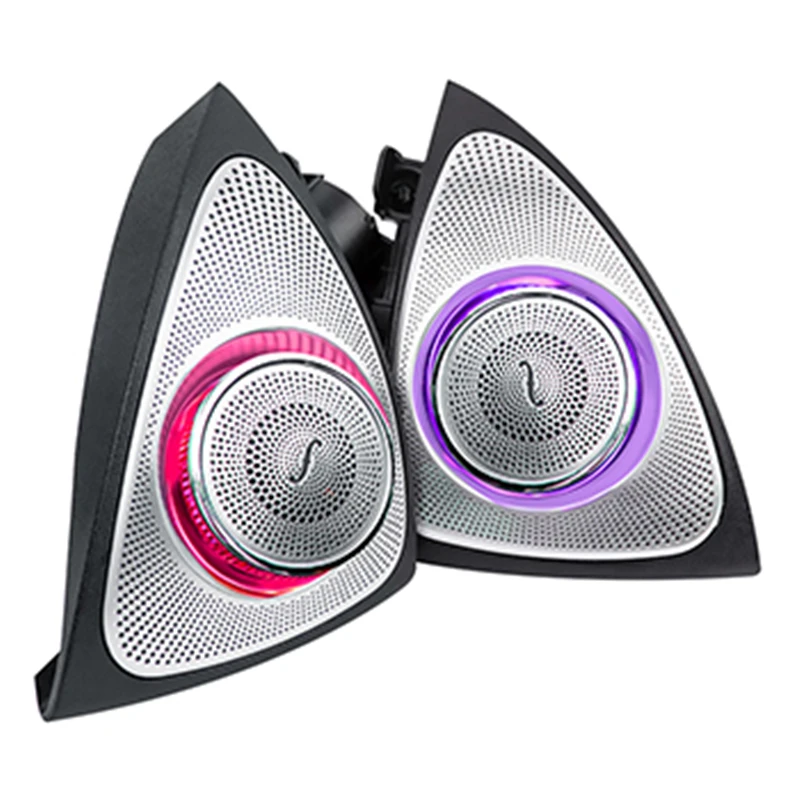

New Car Audio Speakers With 64 color LED Ambieent Light 3D Rotating Tweeters Car Audio Speaker Benz Horn For Mercedes W222