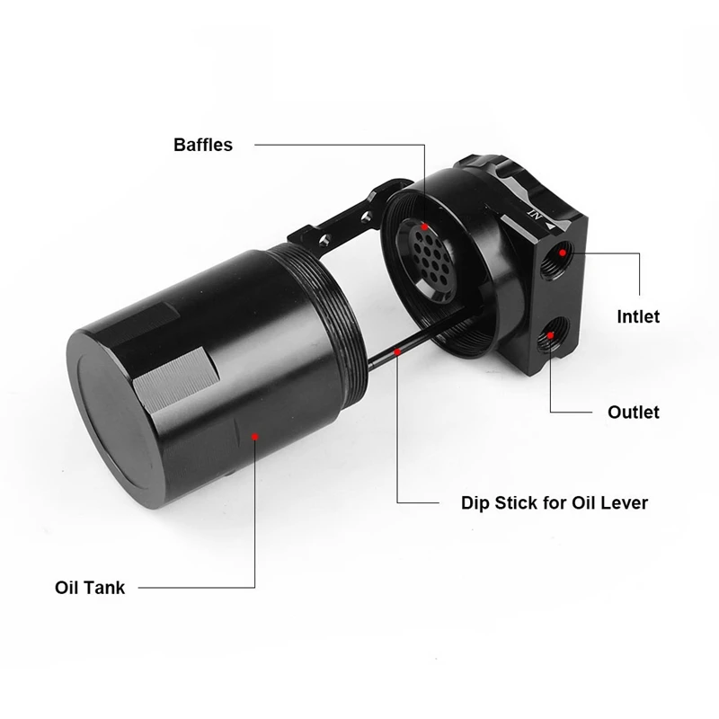 УНИВЕРСАЛЬНЫЙ маслоуловитель Dyno Racing двигателя алюминиевый маслоотделитель 300 мл