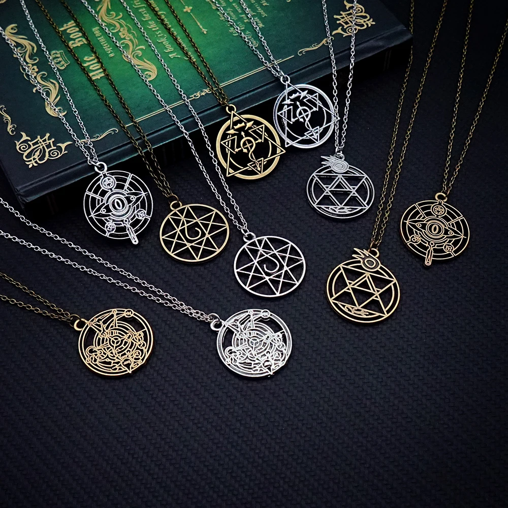 

Fullmetal Alchemist Necklaces & Pendants for Women Men Anime Magic Circle Metal Snake Chain Necklaces Collares Charm Jewelry
