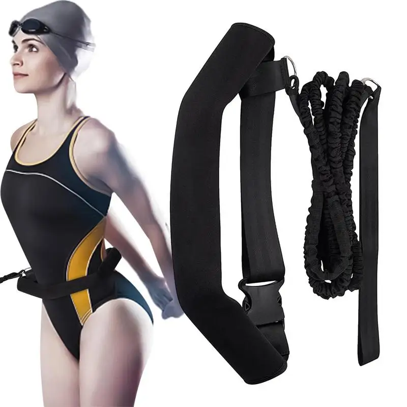 

Тренировочный ремень для плавания, тренировочный трос, принадлежности для плавания для взрослых, удобные регулируемые легкие 2 м средства для плавания