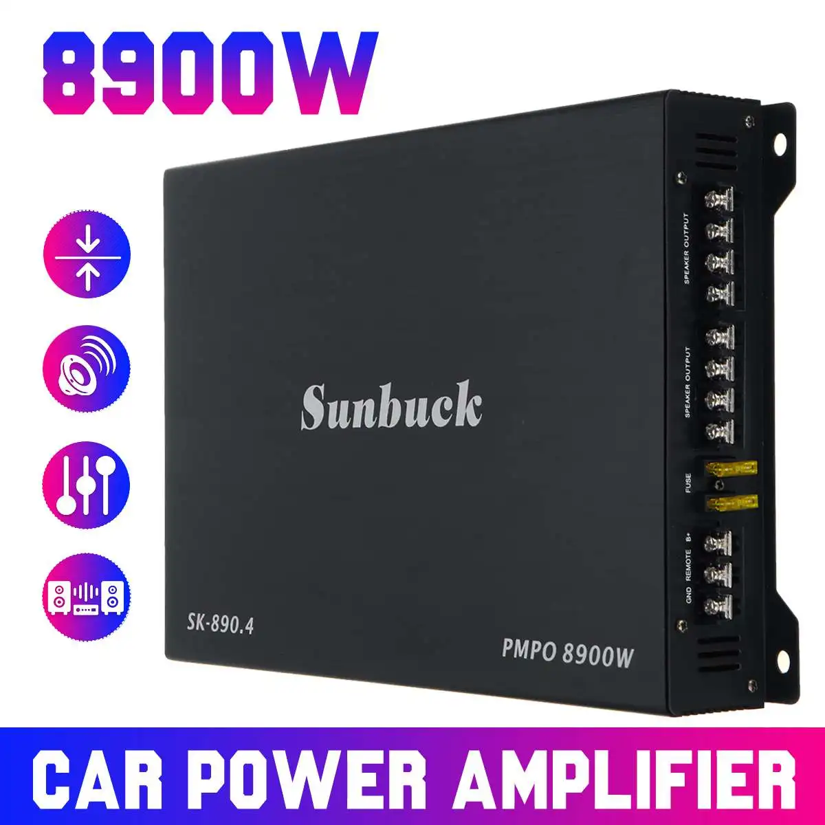 

DC 12V 8900W Car Amplifier 4 Channel Powerful Car Audio Subwoofer Aluminum Alloy Vehicle Power Stereo Amp Car Sound Amplifiers