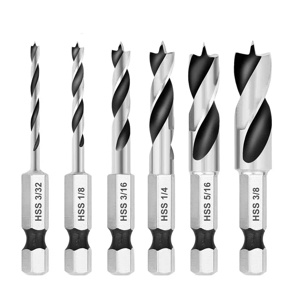 

Набор сверл Binoax для дерева 3/32 1/8 3/16 1/4 5/16 3/8