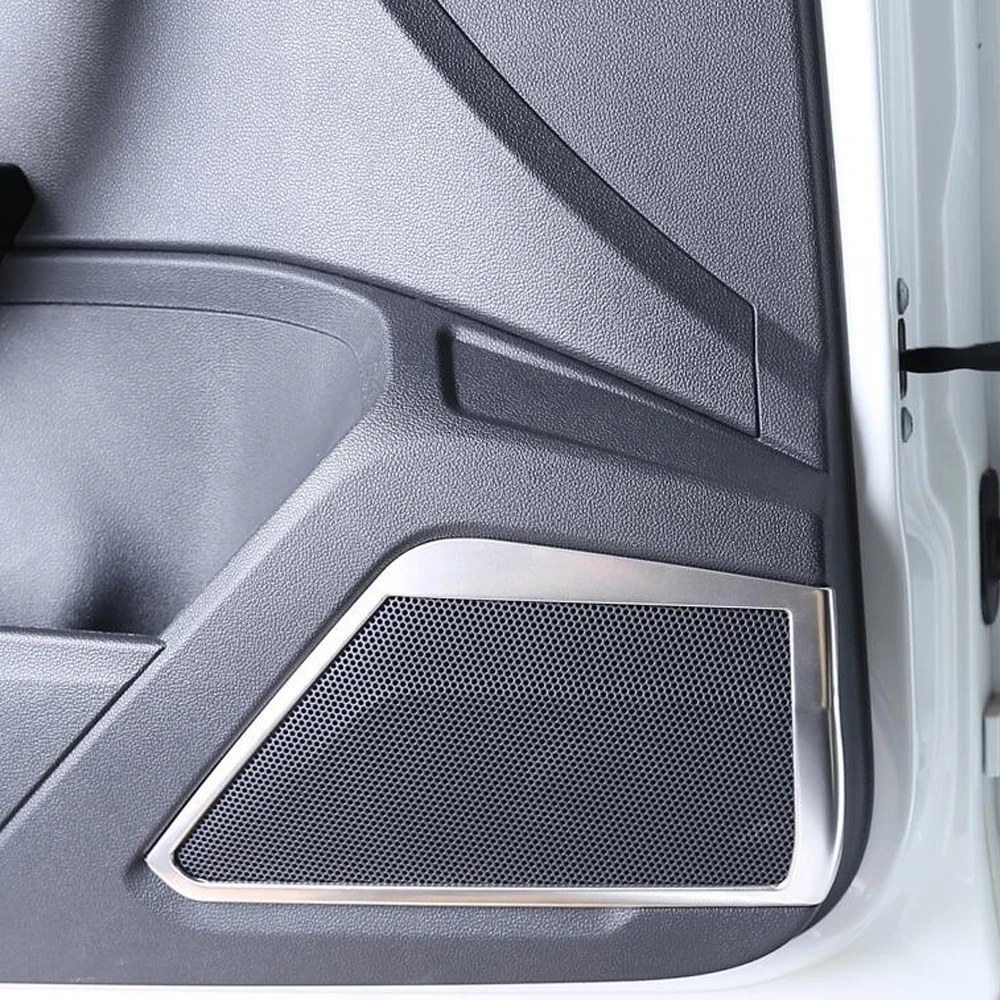 

Подходит для Volkswagen vw t roc T-Roc 2018 2019 аксессуары для автомобильной двери аудио Модифицированная рамка для динамика из нержавеющей стали предна...